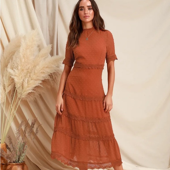 Rust Midi Dress - Picture 1 of 4